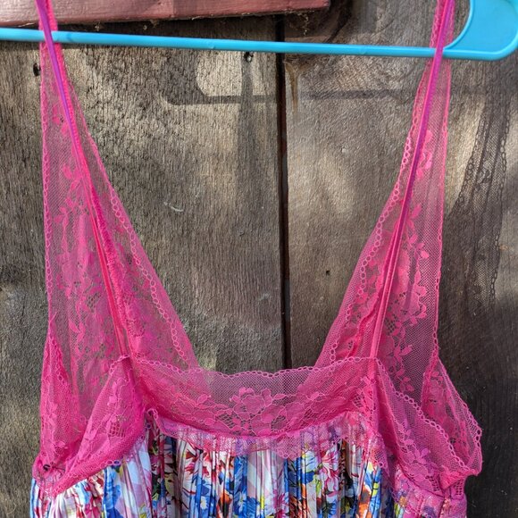 Victoria's Secret X Mary Katrantzou Satin & Lace Pleated Babydoll Large - Picture 5 of 7